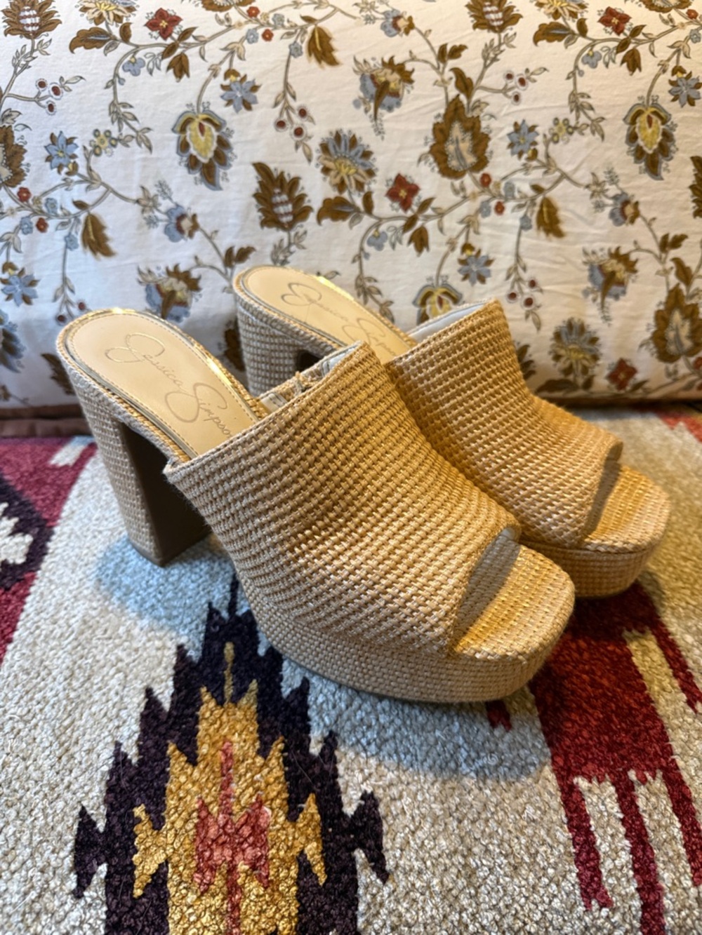 Jessica Simpson Camree Woven Platform Mule Heels - Picture 6 of 11
